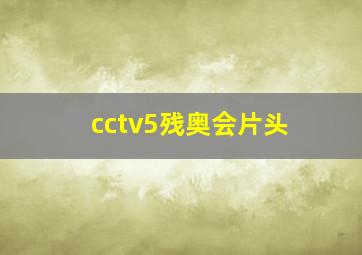 cctv5残奥会片头