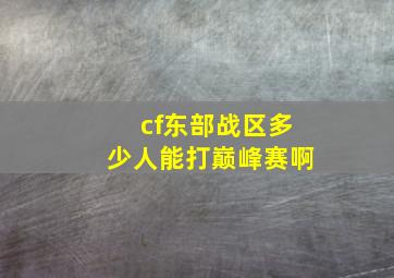 cf东部战区多少人能打巅峰赛啊