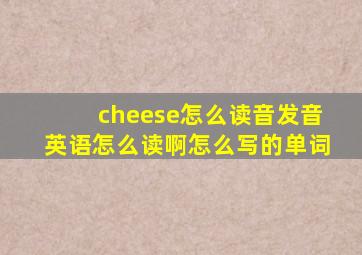 cheese怎么读音发音英语怎么读啊怎么写的单词