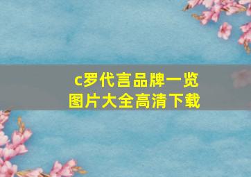 c罗代言品牌一览图片大全高清下载