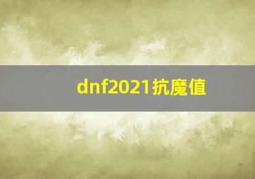 dnf2021抗魔值