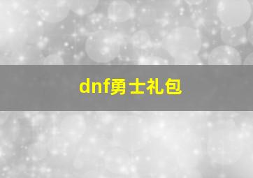 dnf勇士礼包