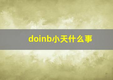 doinb小天什么事