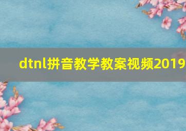 dtnl拼音教学教案视频2019