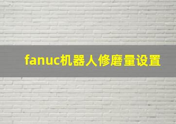 fanuc机器人修磨量设置