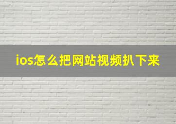 ios怎么把网站视频扒下来