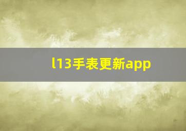 l13手表更新app