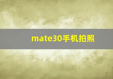 mate30手机拍照