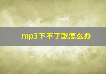 mp3下不了歌怎么办