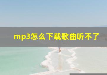 mp3怎么下载歌曲听不了