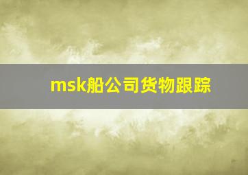 msk船公司货物跟踪