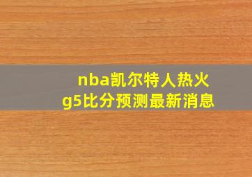 nba凯尔特人热火g5比分预测最新消息