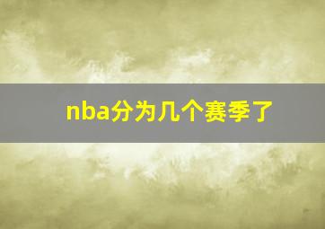 nba分为几个赛季了