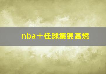 nba十佳球集锦高燃