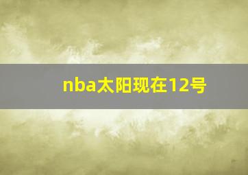 nba太阳现在12号