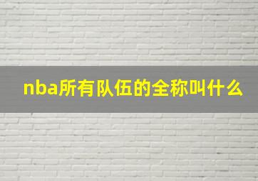 nba所有队伍的全称叫什么