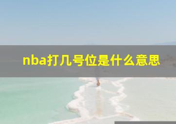 nba打几号位是什么意思