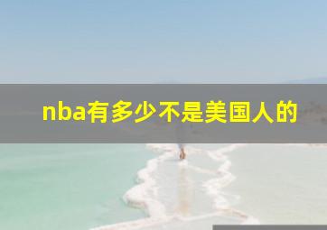 nba有多少不是美国人的