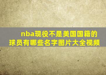 nba现役不是美国国籍的球员有哪些名字图片大全视频