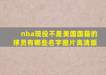 nba现役不是美国国籍的球员有哪些名字图片高清版