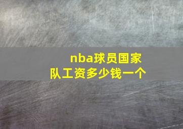 nba球员国家队工资多少钱一个