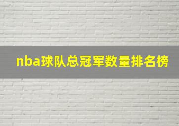 nba球队总冠军数量排名榜