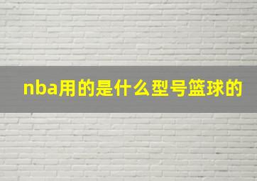 nba用的是什么型号篮球的