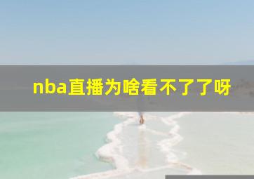 nba直播为啥看不了了呀