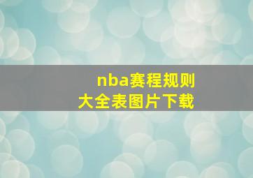 nba赛程规则大全表图片下载