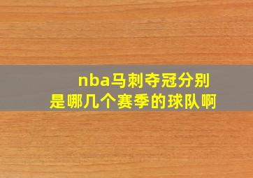 nba马刺夺冠分别是哪几个赛季的球队啊