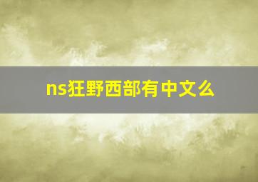 ns狂野西部有中文么