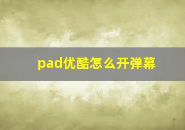 pad优酷怎么开弹幕