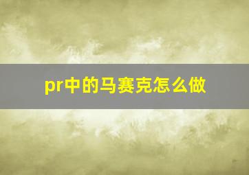 pr中的马赛克怎么做