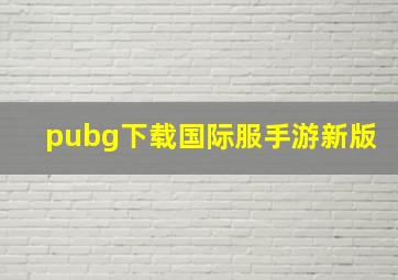 pubg下载国际服手游新版