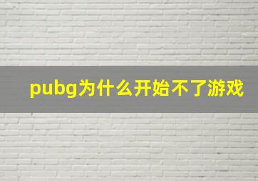 pubg为什么开始不了游戏