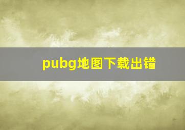 pubg地图下载出错