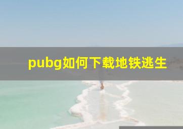 pubg如何下载地铁逃生