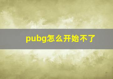 pubg怎么开始不了