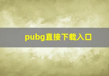 pubg直接下载入口