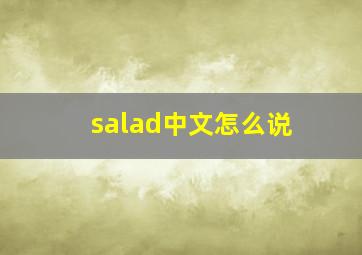 salad中文怎么说