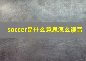 soccer是什么意思怎么读音