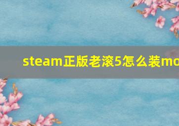 steam正版老滚5怎么装mod