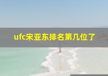 ufc宋亚东排名第几位了