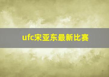 ufc宋亚东最新比赛