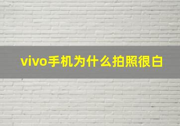 vivo手机为什么拍照很白