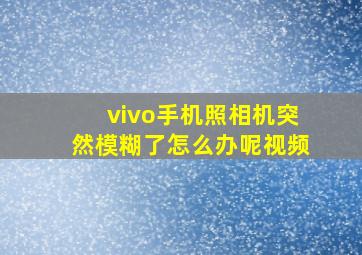 vivo手机照相机突然模糊了怎么办呢视频