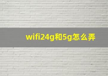 wifi24g和5g怎么弄