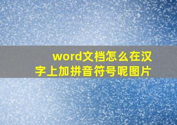 word文档怎么在汉字上加拼音符号呢图片