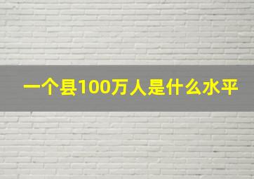 一个县100万人是什么水平