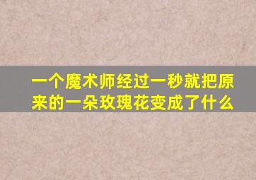 一个魔术师经过一秒就把原来的一朵玫瑰花变成了什么